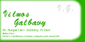 vilmos galbavy business card